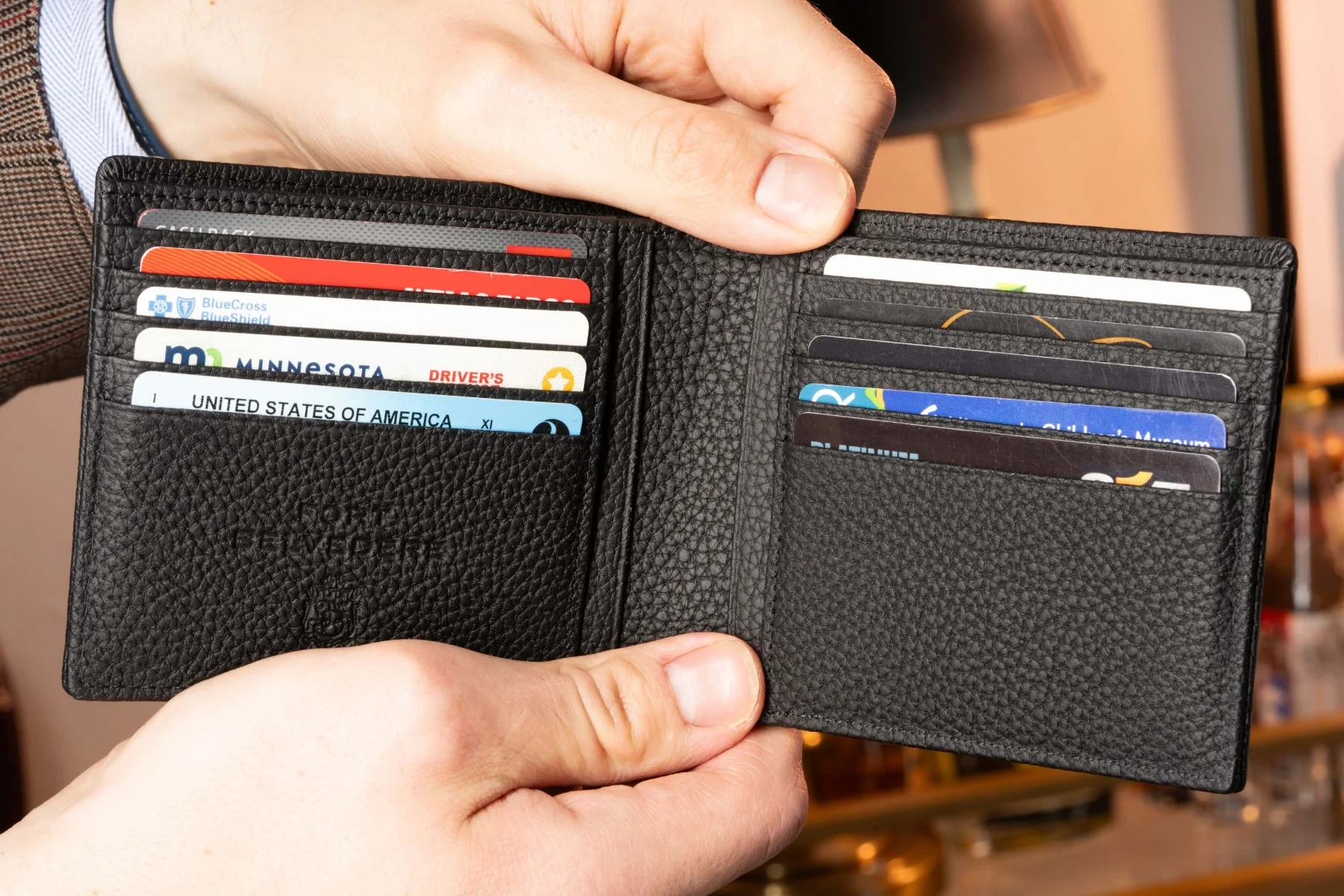 Le Grand 10 Card Black Togo Calf Leather Wallet - Image 8