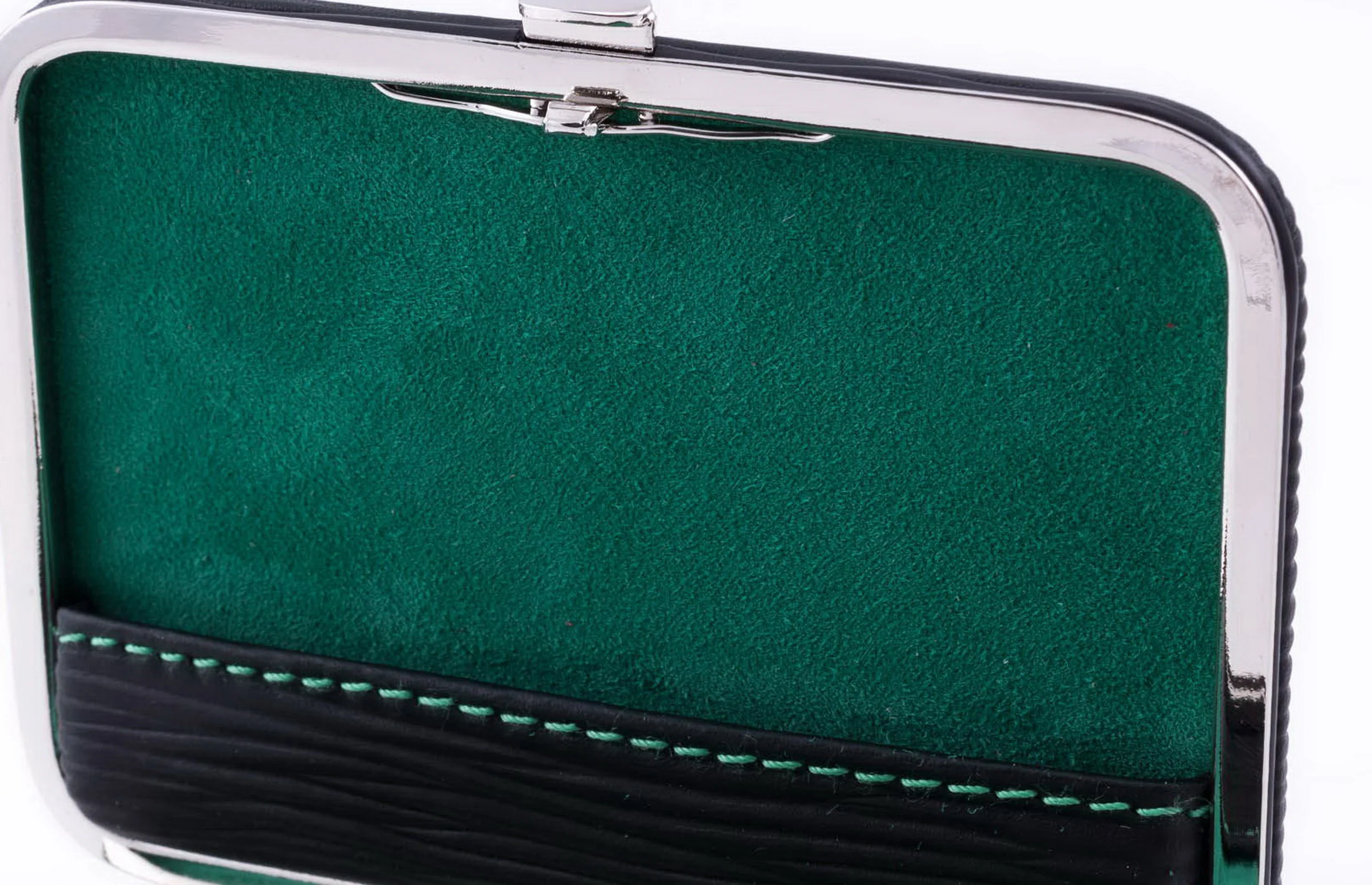 Black & Green Leather Business Card Case - Image 6