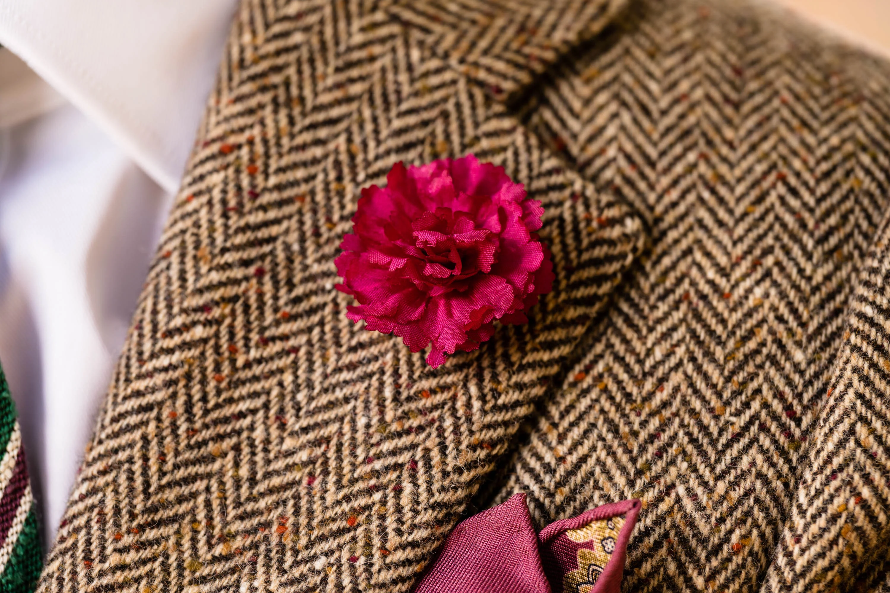 Dark Red Mini Carnation Silk Boutonnière Flower - Image 8