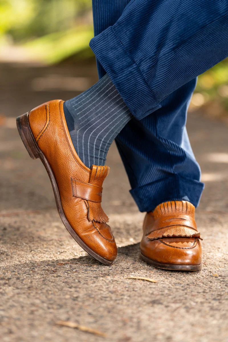 Infantry Blue Stancliffe Corduroy Trousers - Image 3