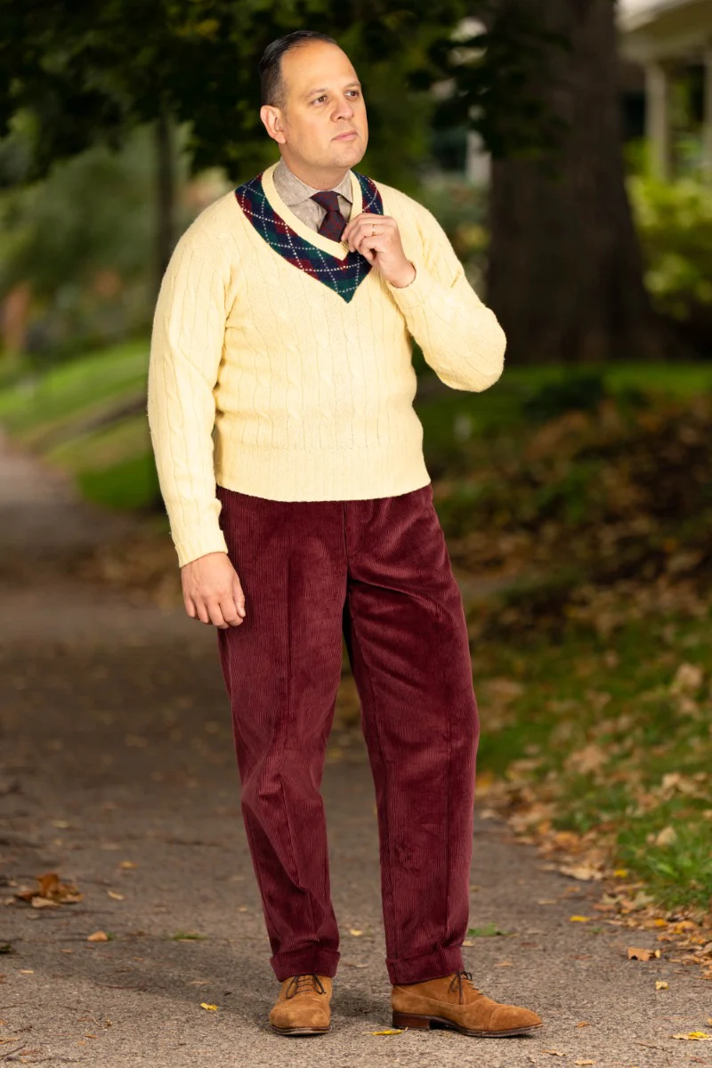 Maroon Stancliffe Corduroy Trousers - Image 5