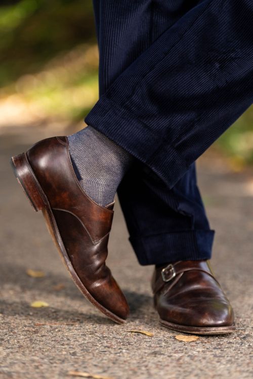 Midnight Navy Blue Stancliffe Corduroy Trousers - Image 4
