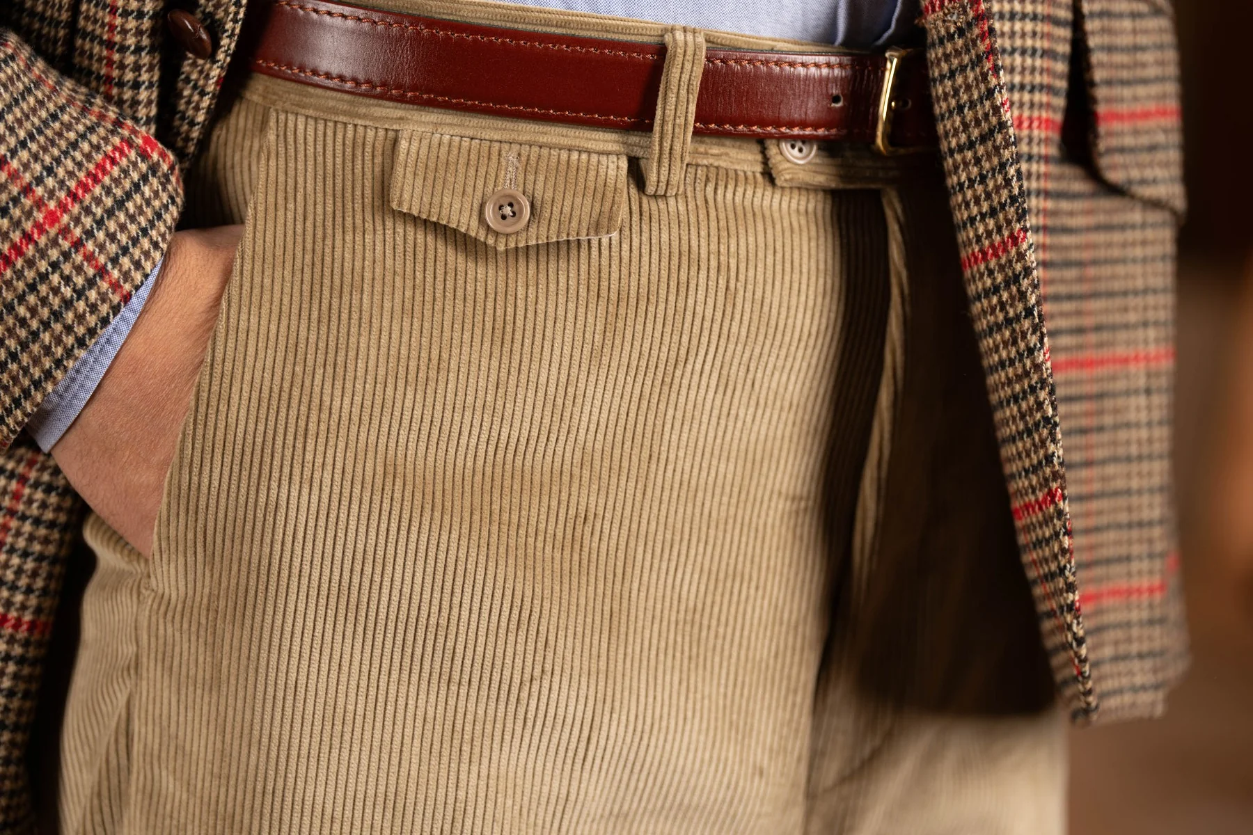 Pale Taupe Stancliffe Corduroy Trousers - Image 10
