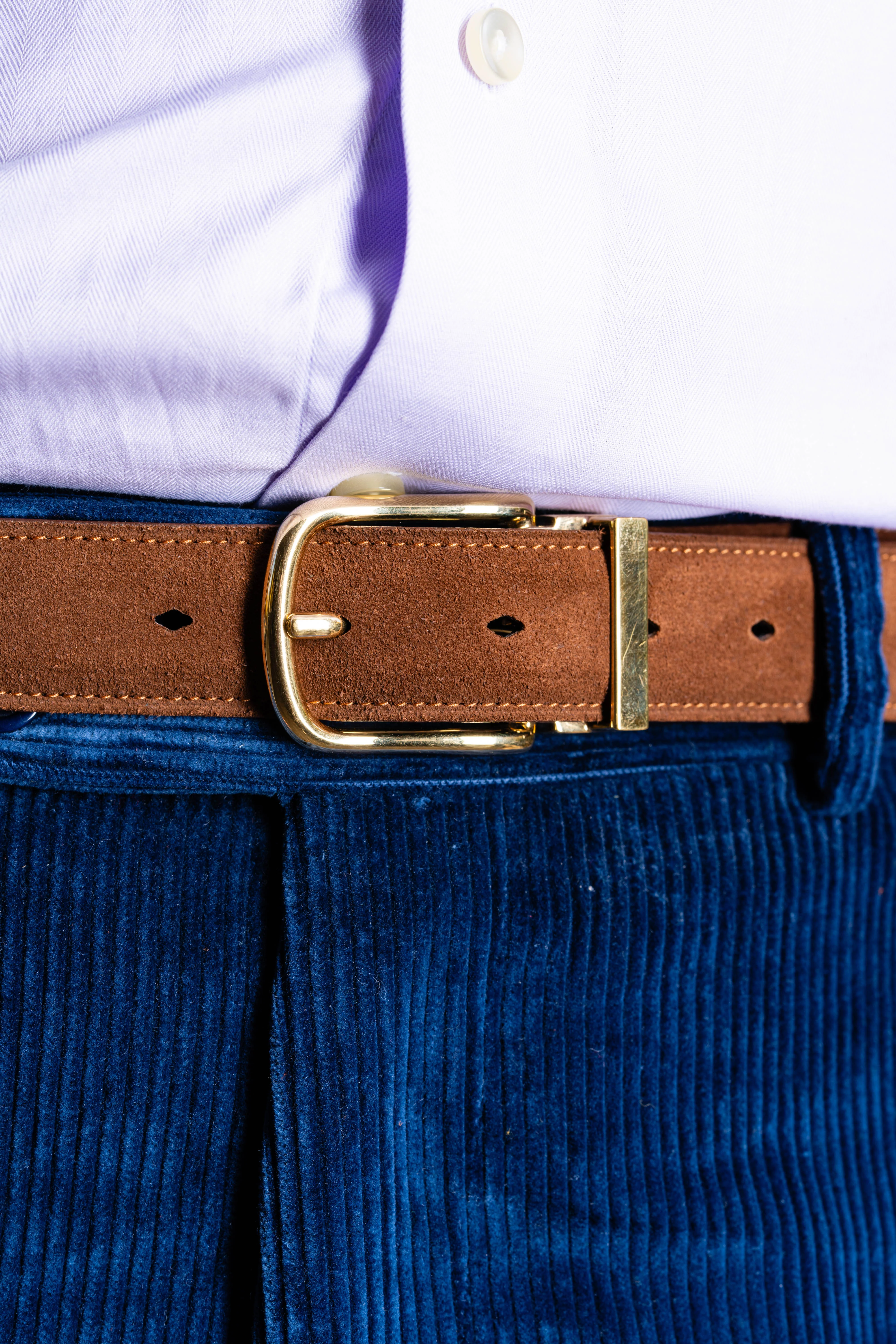 Polo Brown Suede Calf Leather Belt - Image 5