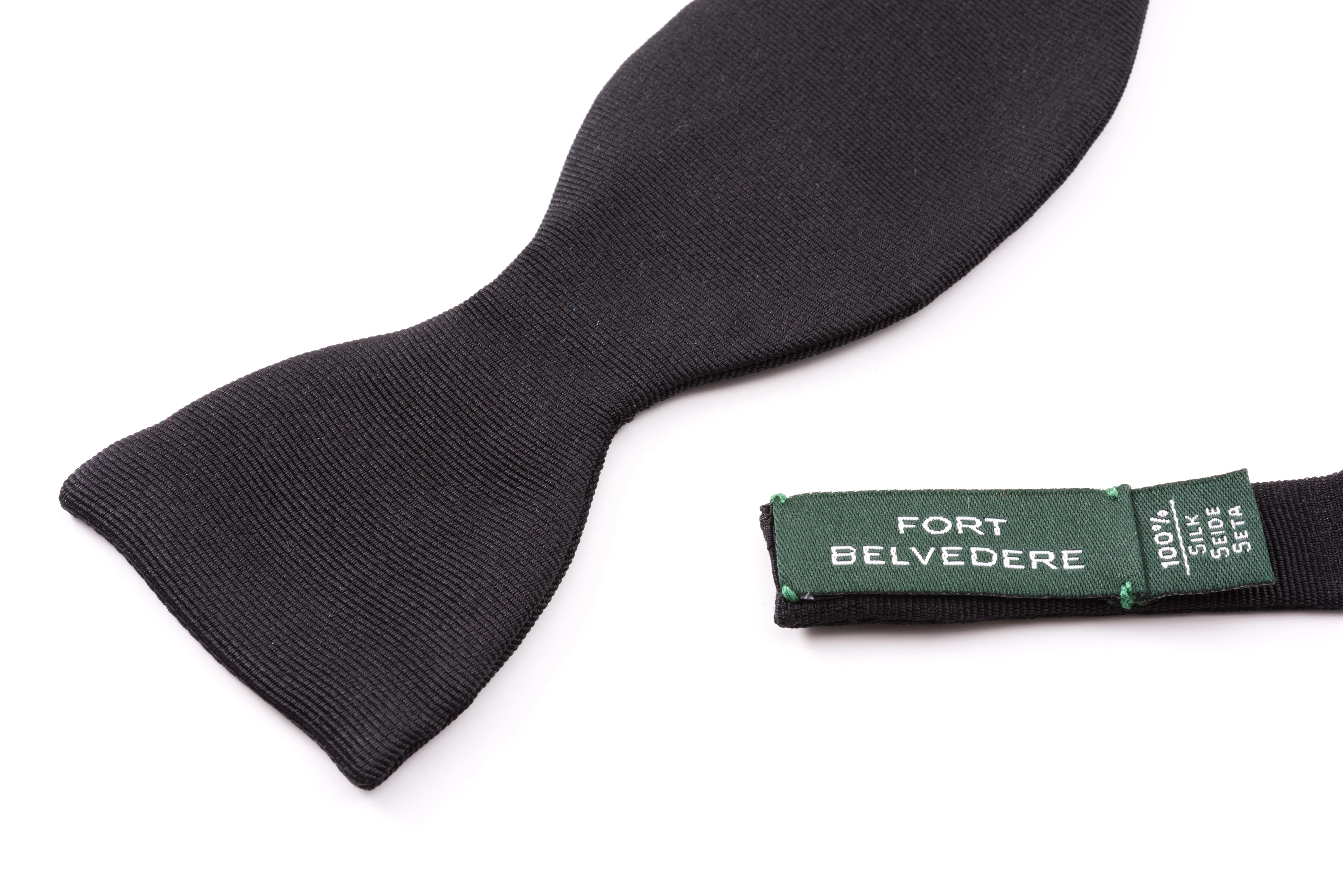 Black Single End Silk Faille Grosgrain Bow Tie - Image 7