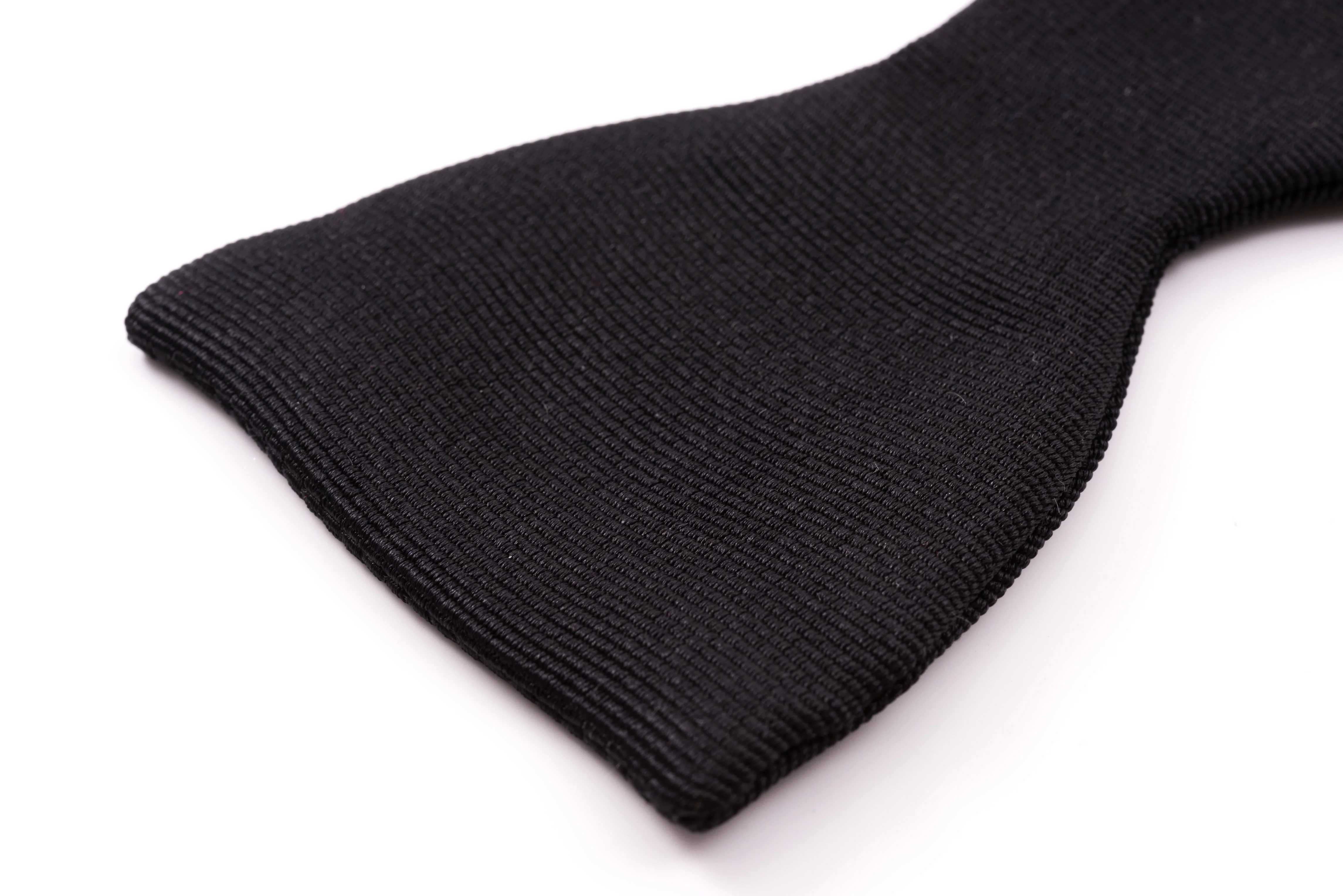Black Single End Silk Faille Grosgrain Bow Tie - Image 8
