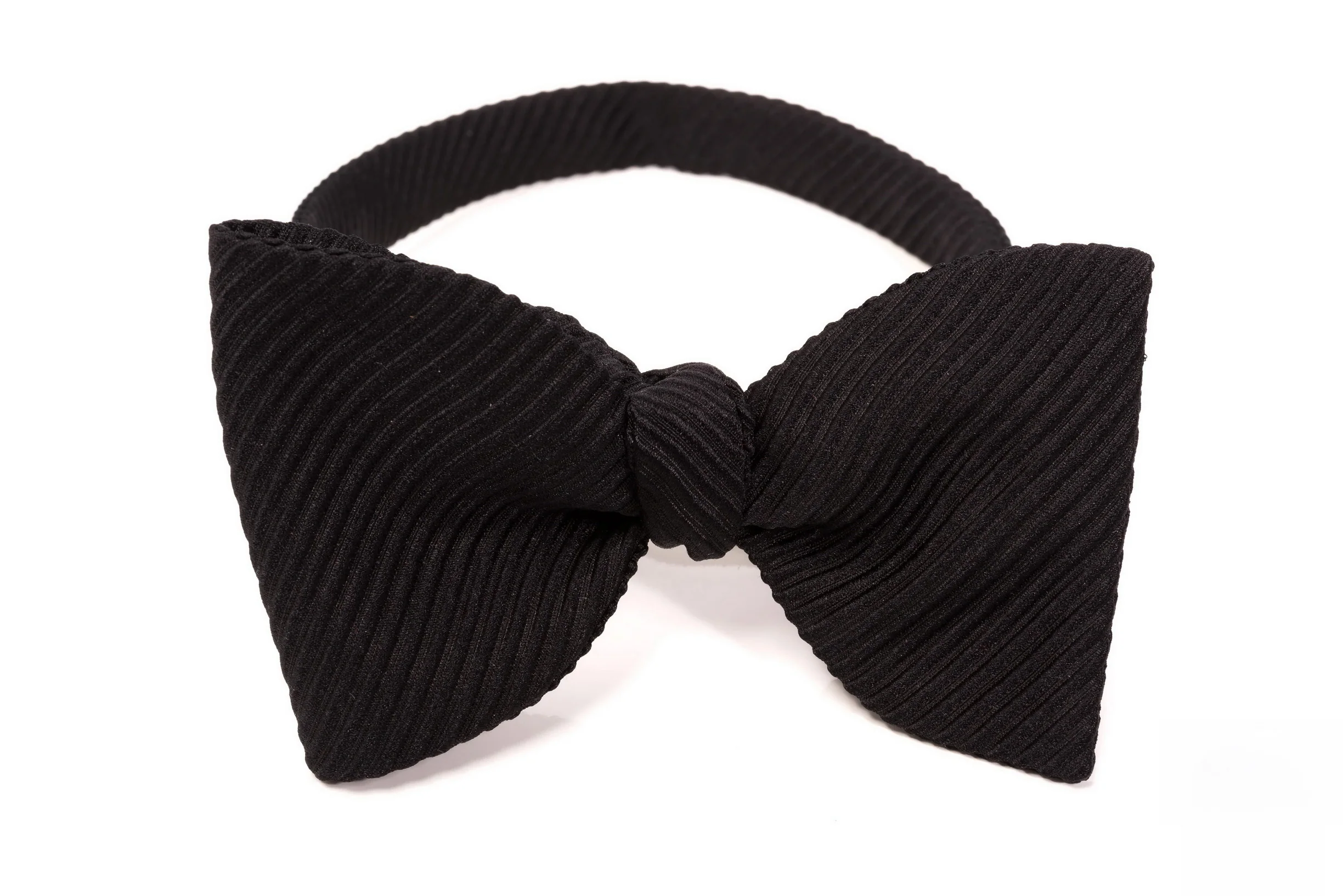 Black Single-End Wide Rib Grosgrain Bow Tie - Image 7