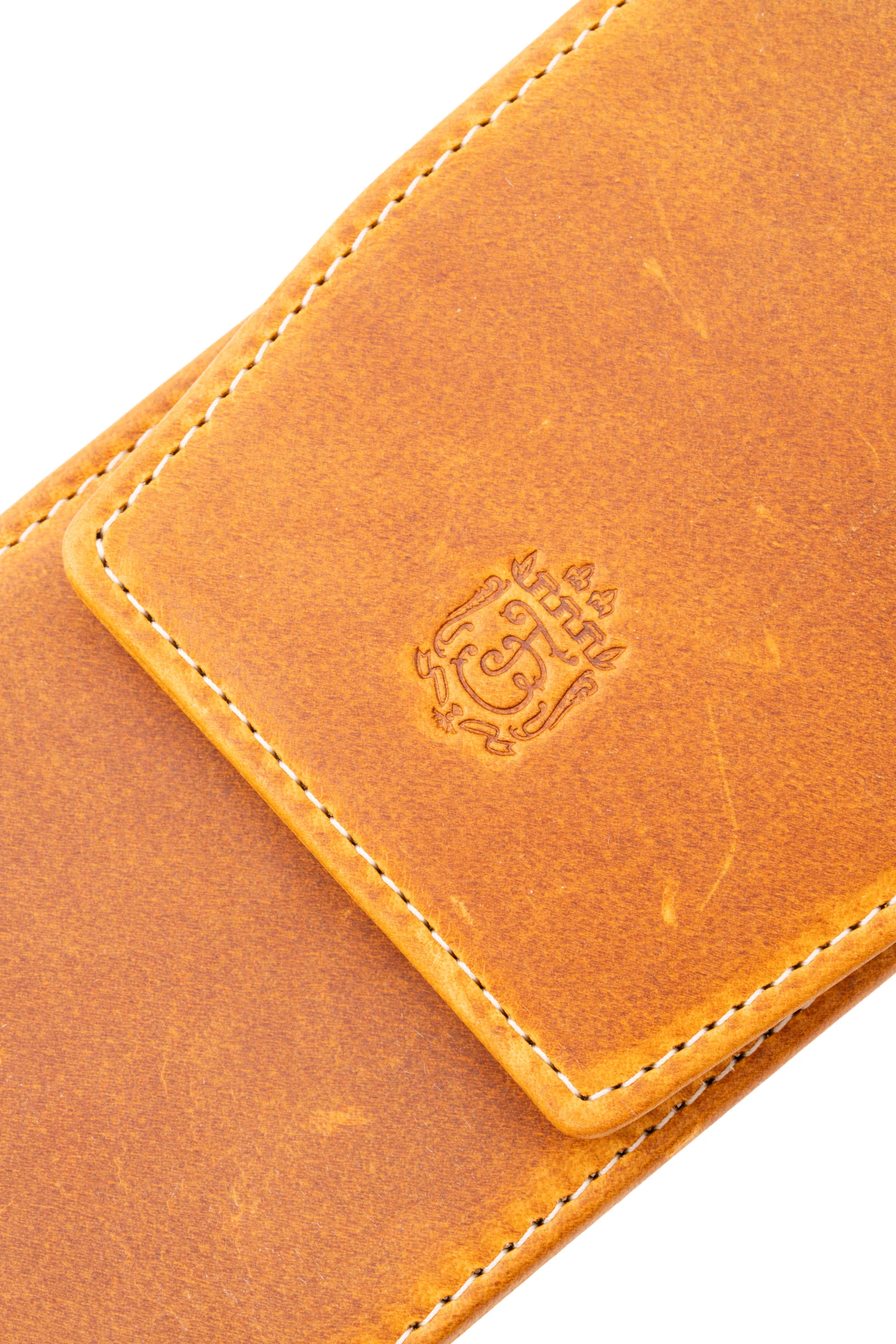Vintage Gold Americana Full-Grain Leather Pen Case - Image 20