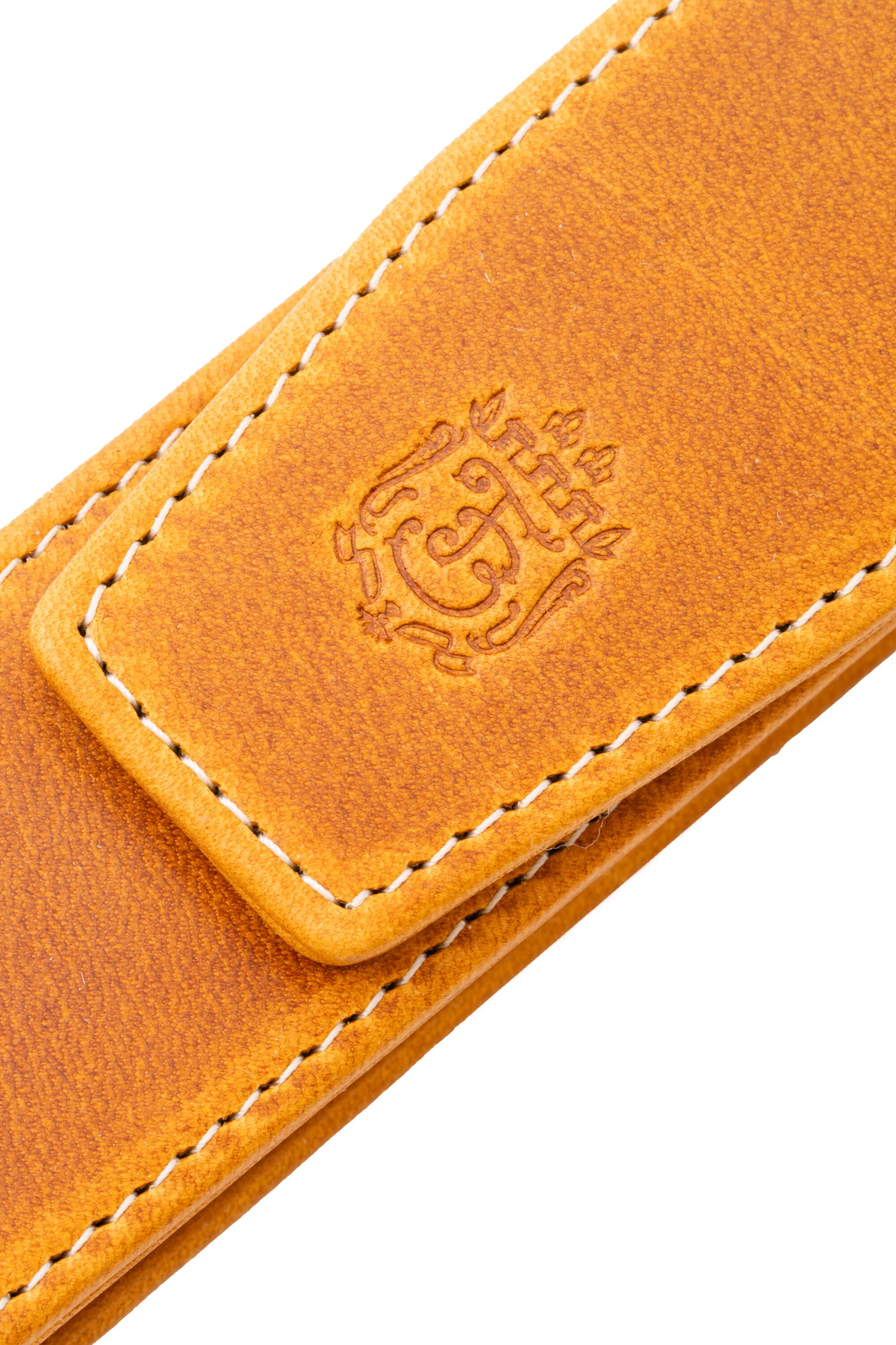 Vintage Gold Americana Full-Grain Leather Pen Case - Image 3