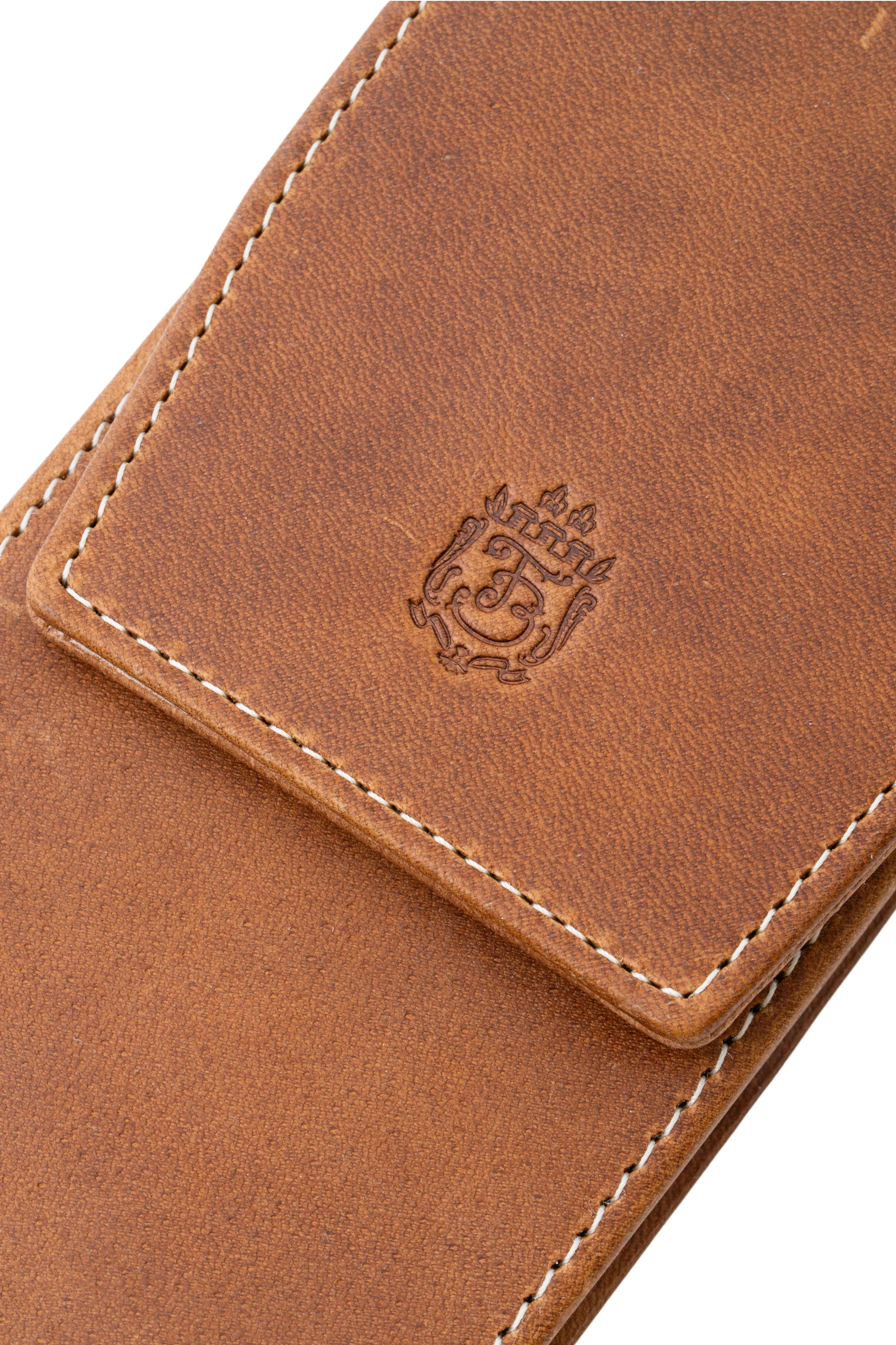 Saddle Brown Montecristo Full-Grain Leather Pen Case - Image 16
