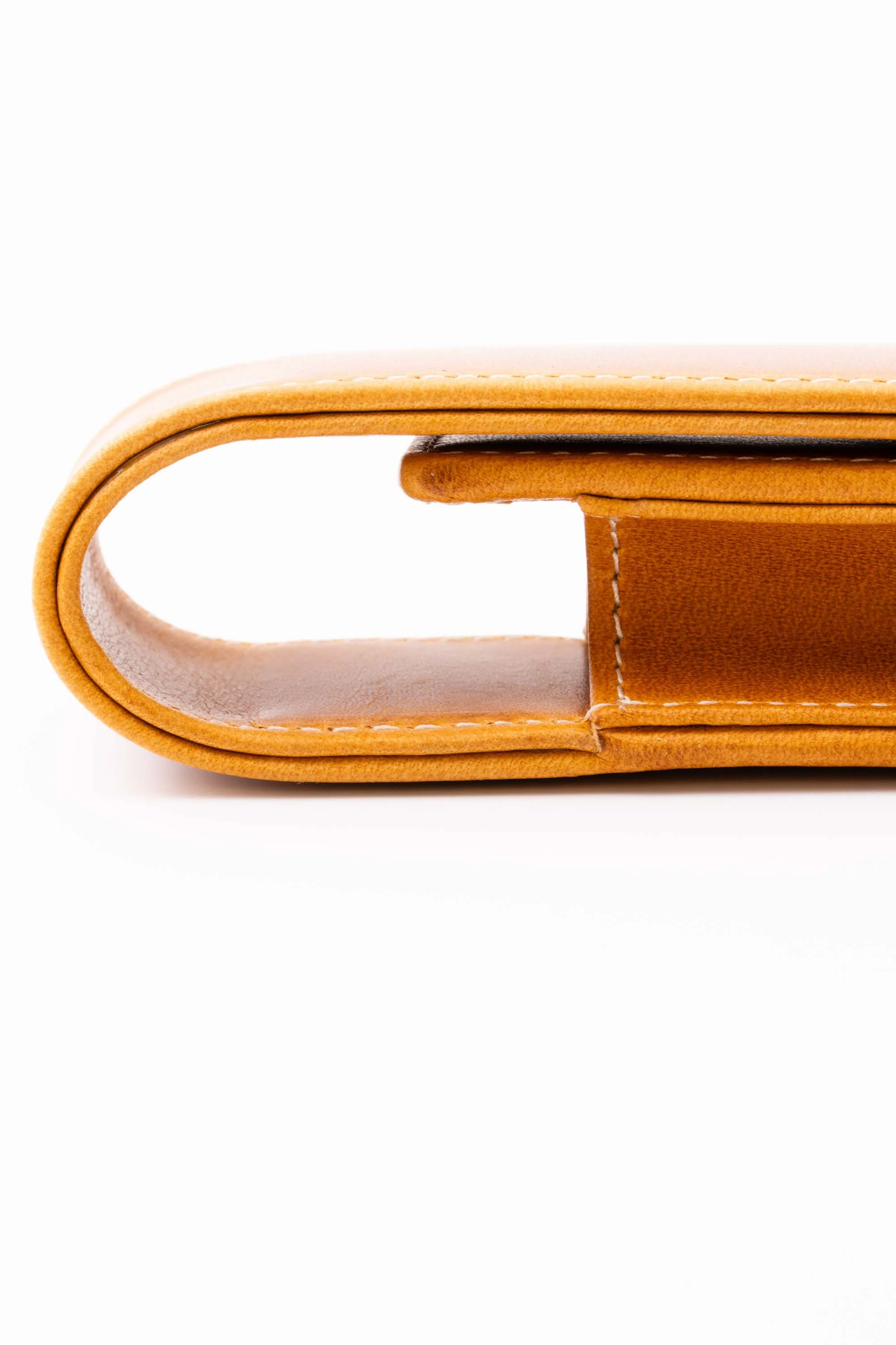 3-Pen Vintage Gold Full-Grain Leather Pen Case - Image 15