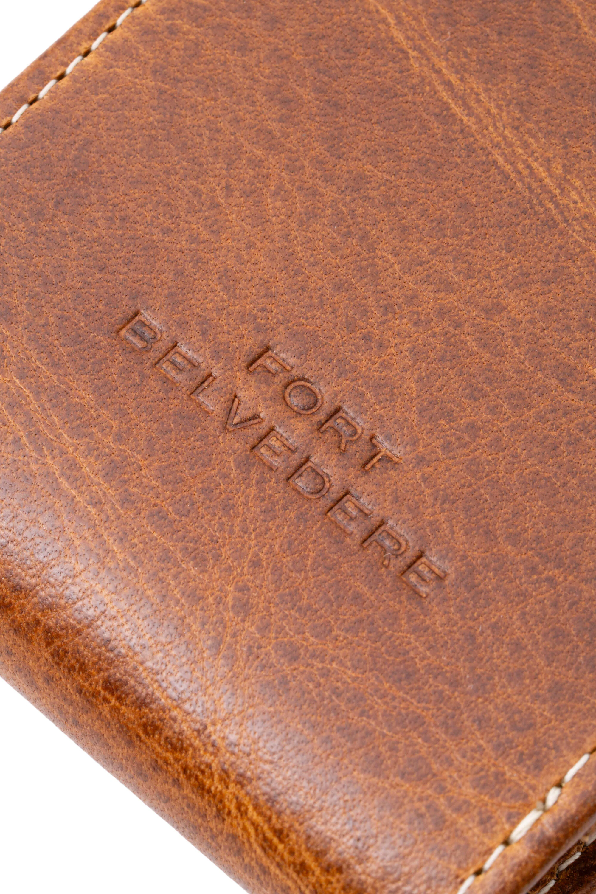 3-Pen Saddle Brown Dumont Full-Grain Leather Pen Case - Image 8