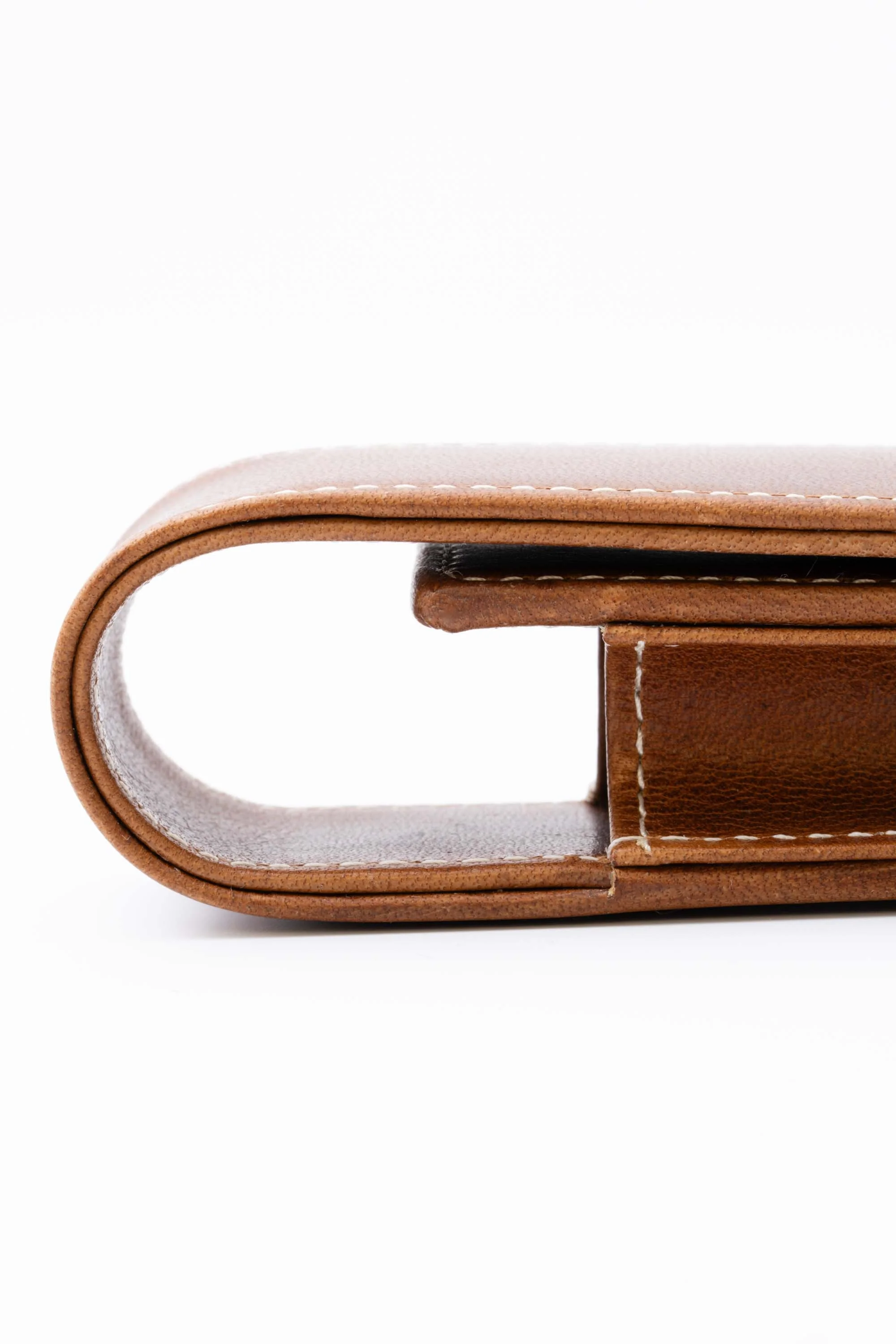 3-Pen Saddle Brown Montecristo Full-Grain Leather Pen Case - Image 16