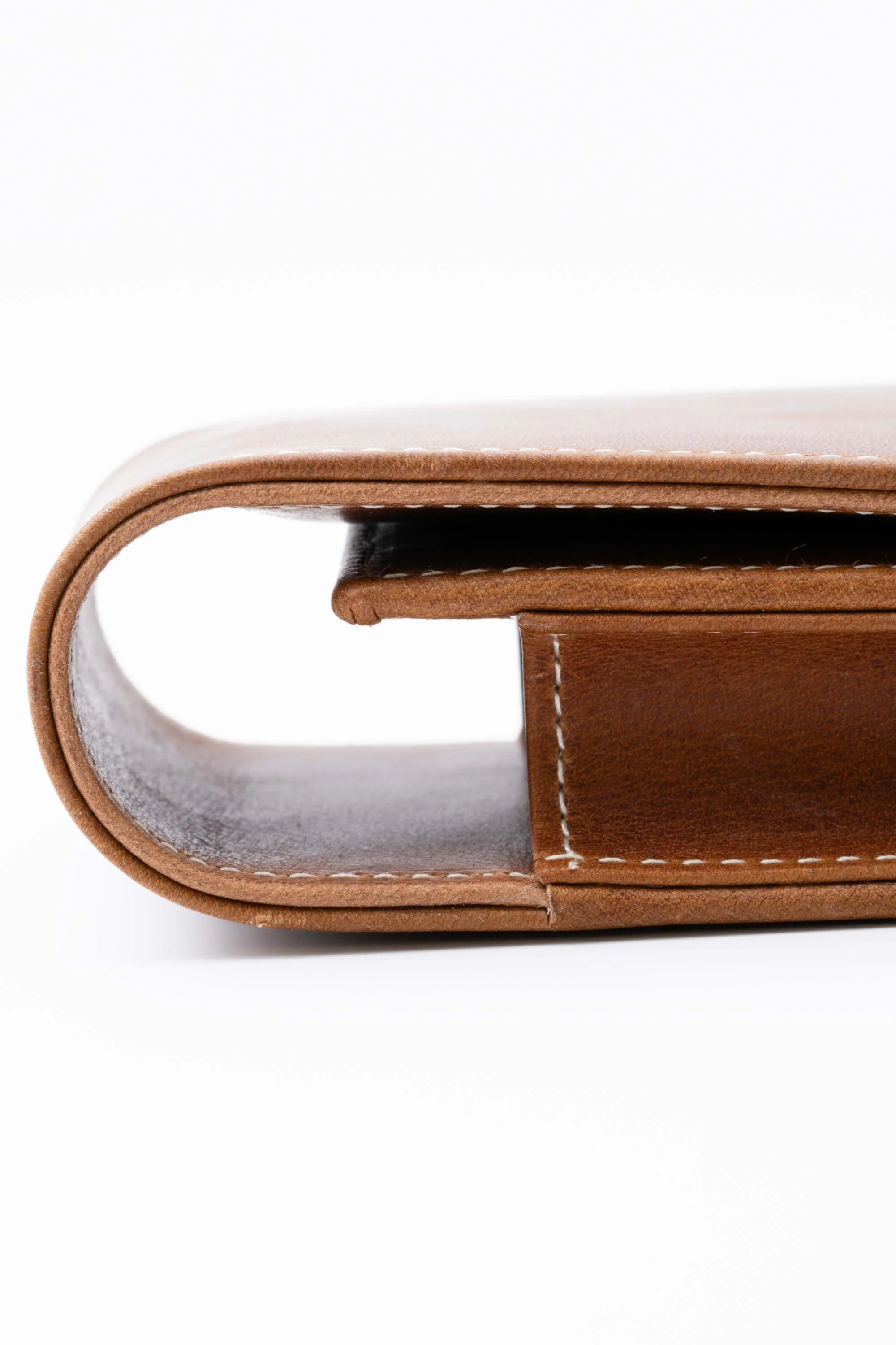 3-Pen Saddle Brown Montecristo Full-Grain Leather Pen Case - Image 5