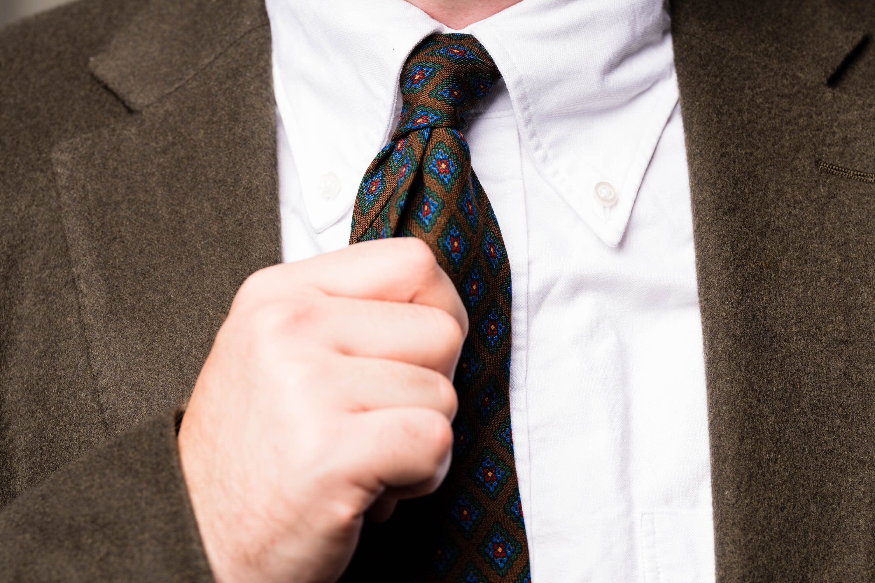 Brown Diamond Wool Challis Tie - Image 13