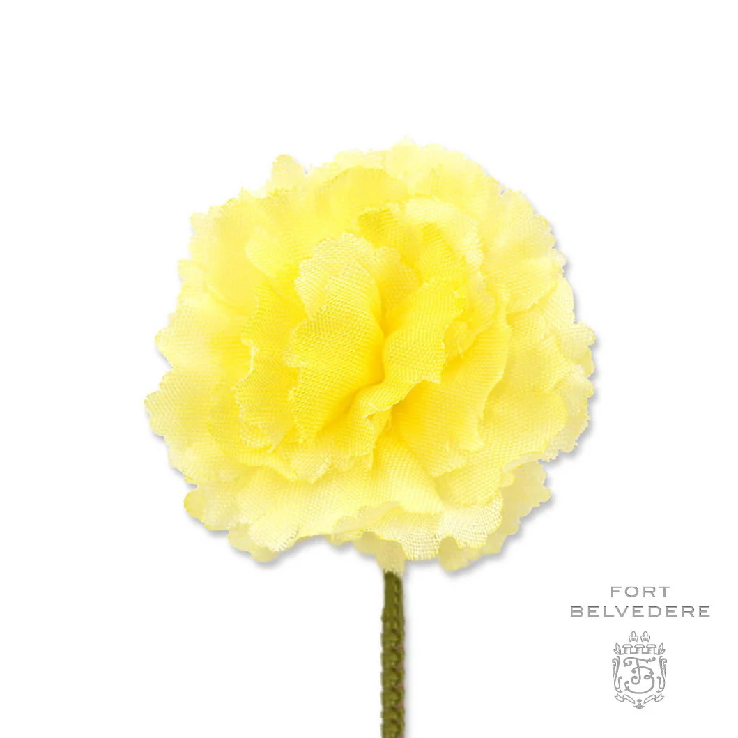 Life-Sized Bright Yellow Carnation Boutonnière Flower - Image 8